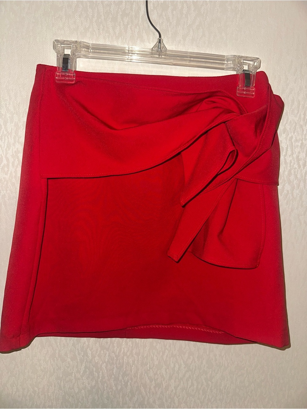 Zara Red Knot-Detail Mini Skirt